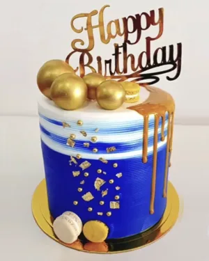 Torta azul con chispas